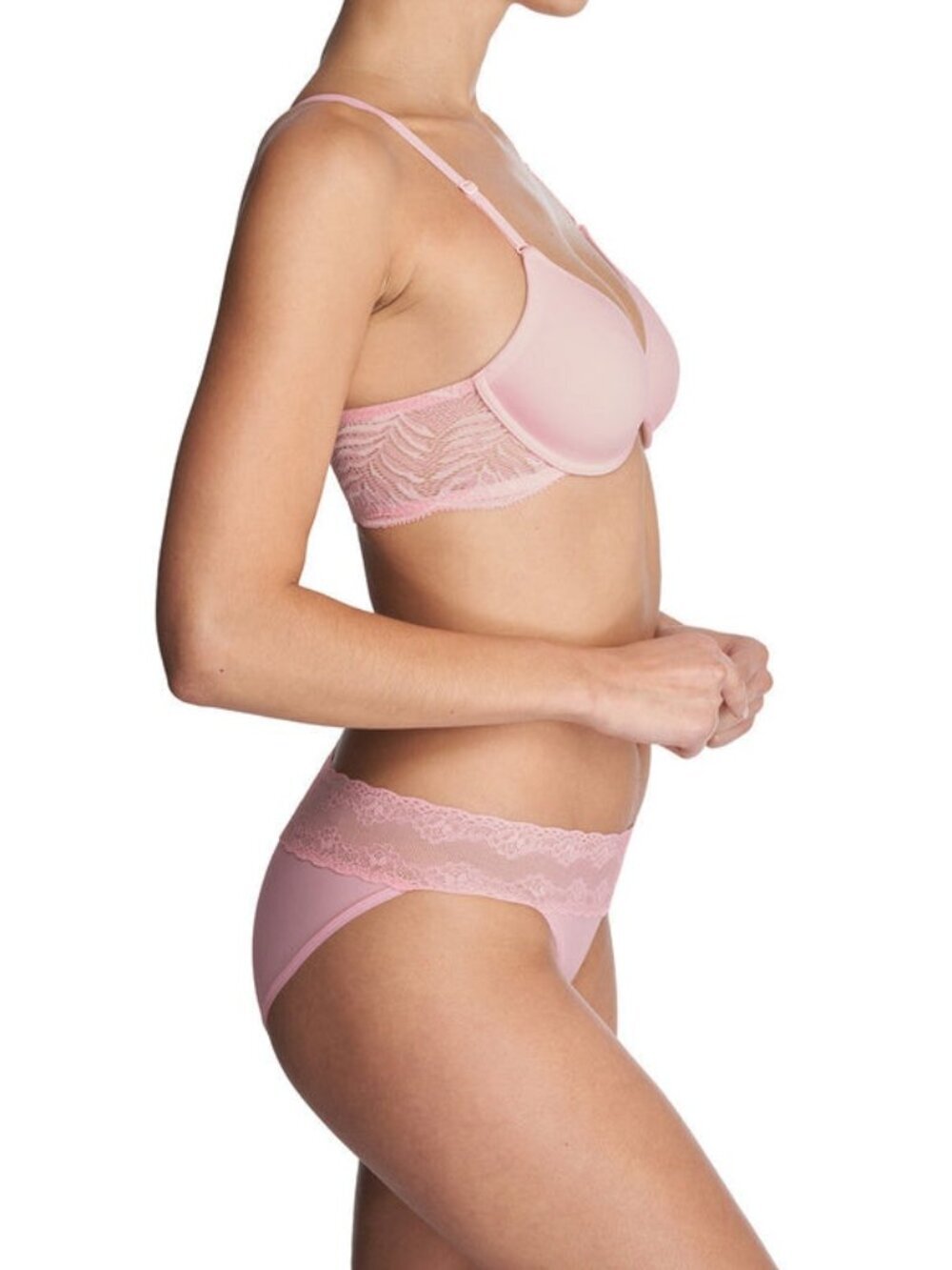 74$ NATORI Lush Front Close Contour Underwire Bra Size 32 D Pink - Picture 3 of 4